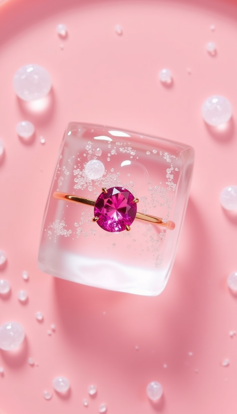 A Delicate Rose Gold Ring With A Pink Sapphire Gem (2)
