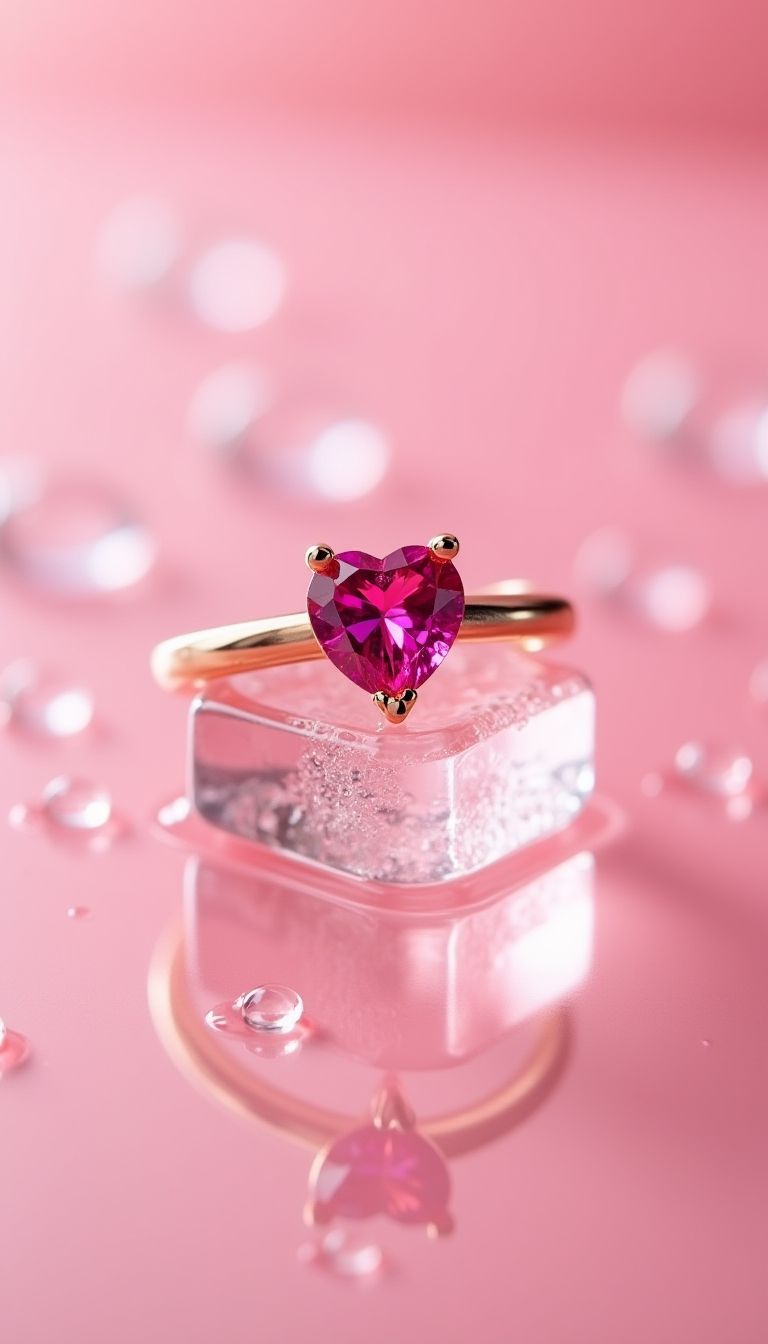 A Delicate Rose Gold Ring With A Pink Sapphire Gem