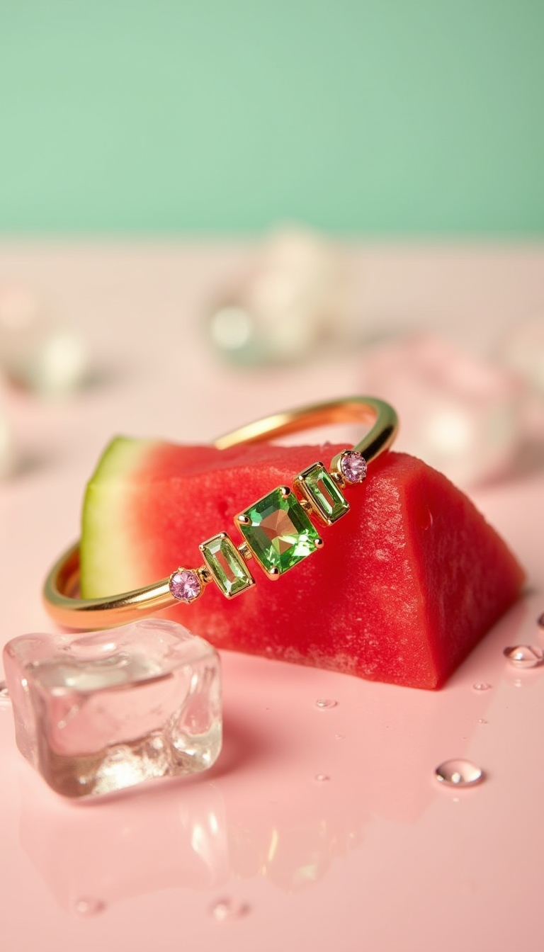 A Minimalistic Rose Gold Bracelet With Green Perid (2)