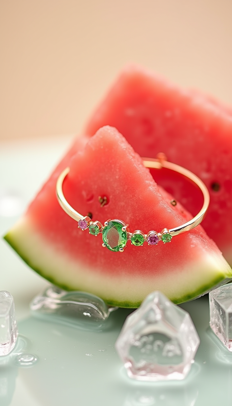 A Minimalistic Rose Gold Bracelet With Green Perid (3)