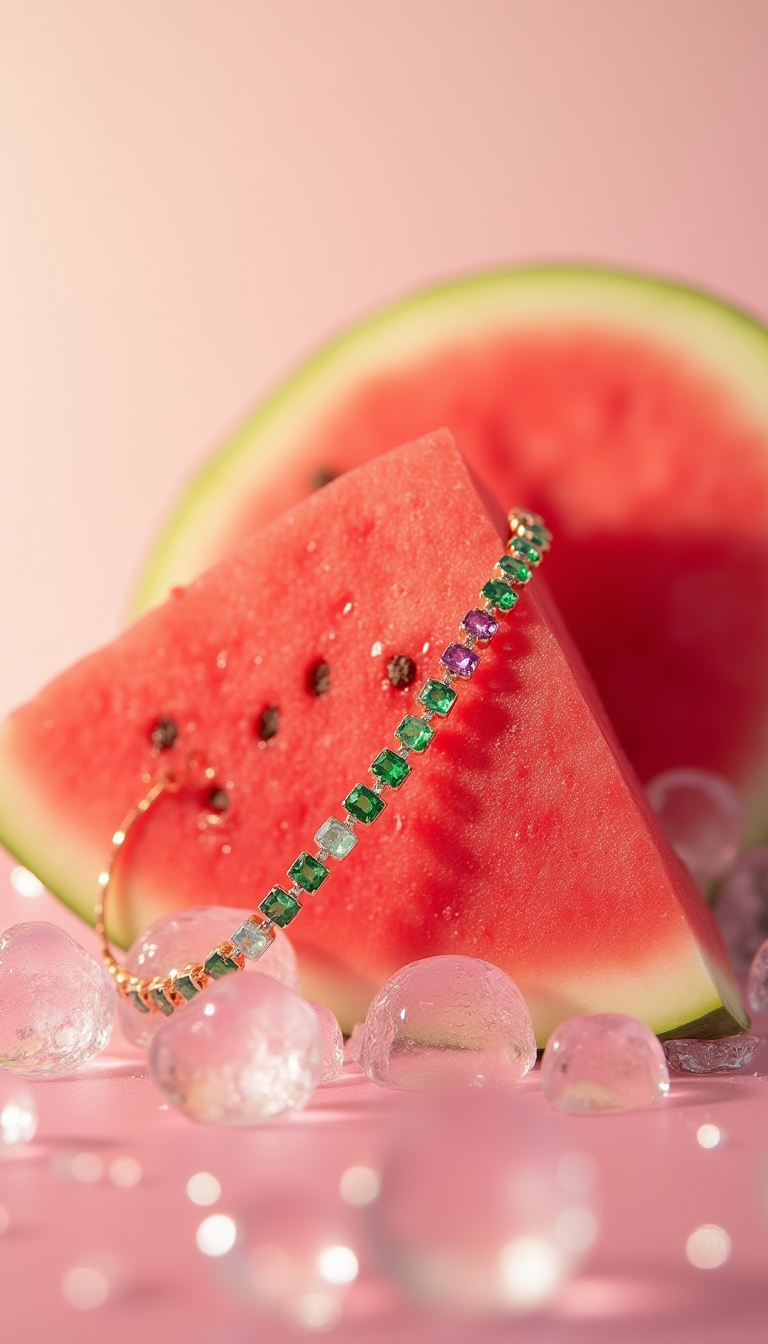 A Minimalistic Rose Gold Bracelet With Green Perid