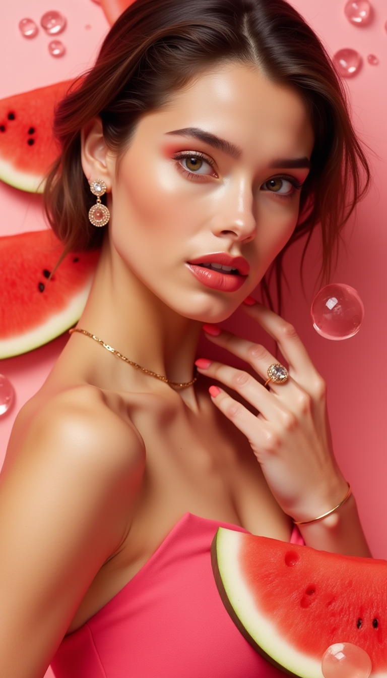 A Sophisticated Female Model With Dewy Skin, Weari (2)