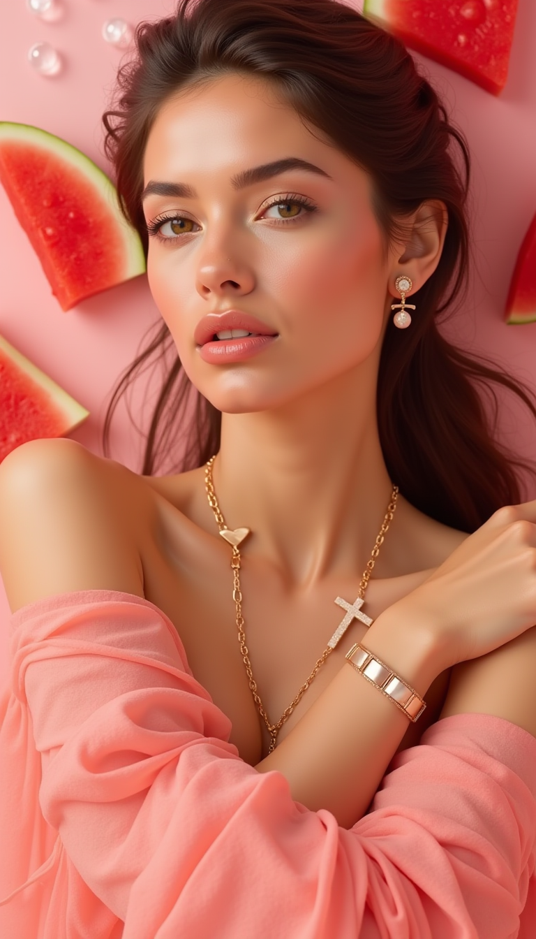 A Sophisticated Female Model With Dewy Skin, Weari (3)