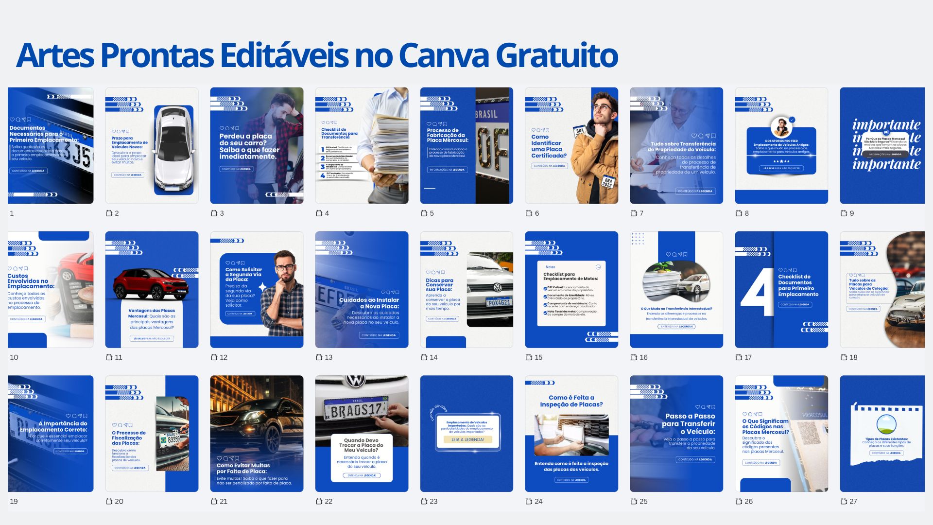 Templates Canva gratuitos para Despachante Veicular