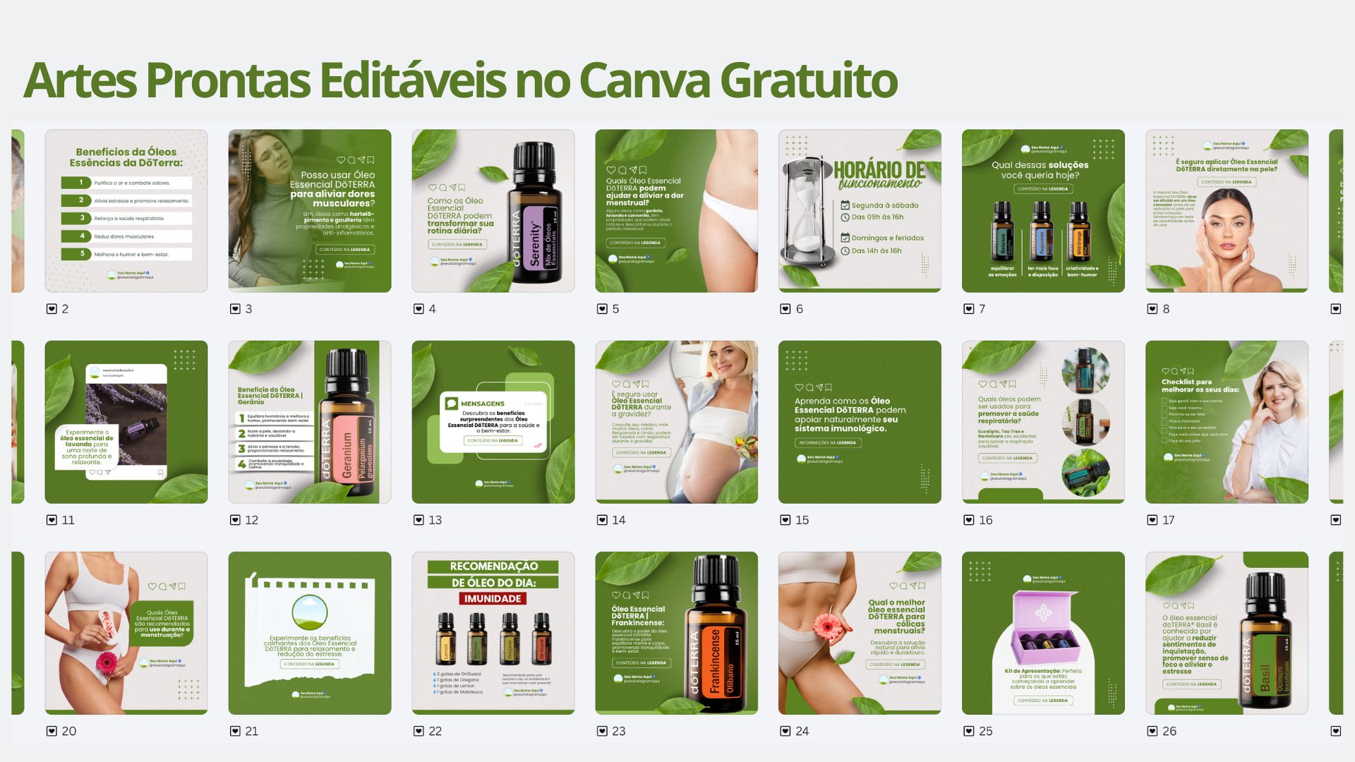Artes em posts no Canva grátis para dōTERRA