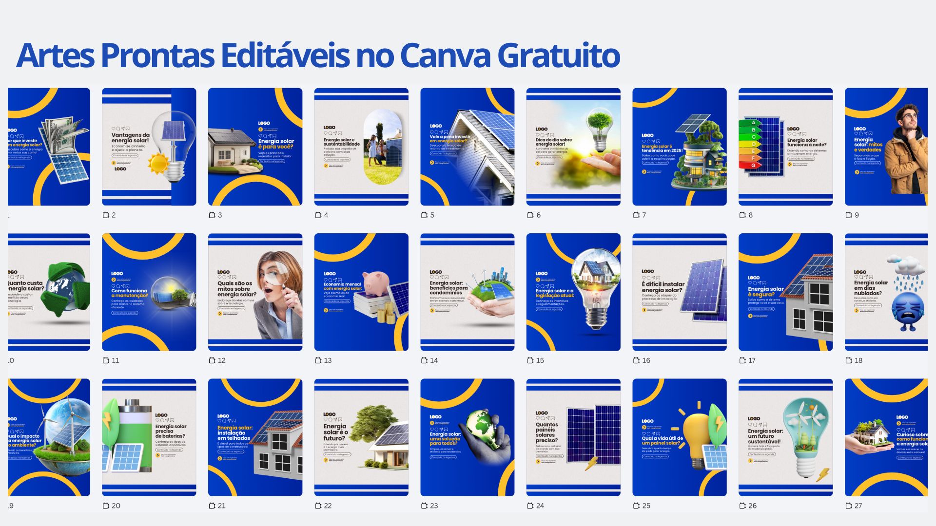 Artes profissionais para Instagram Energia Solar