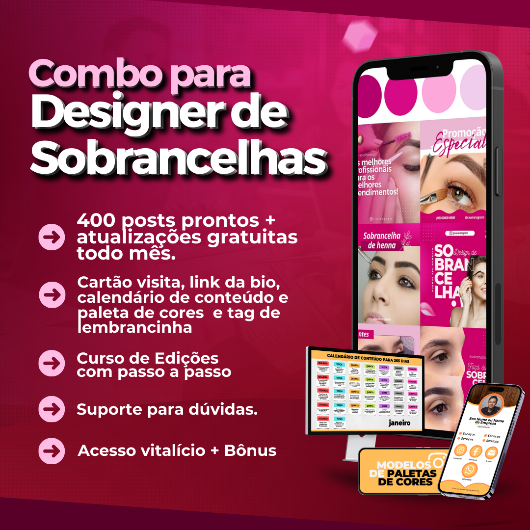 Post Prontos para Instagram de Designer de Sobrancelhas