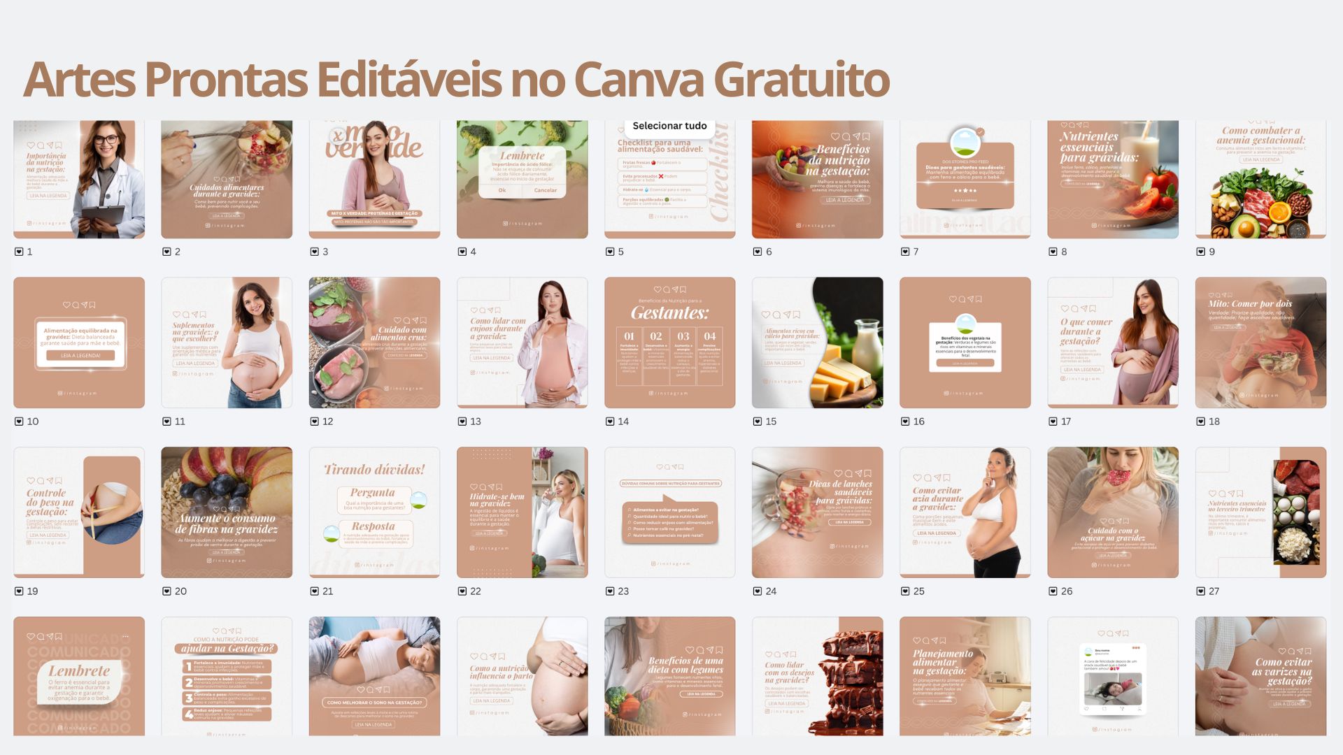 Pack no Canva Grátis para Nutrição Estética