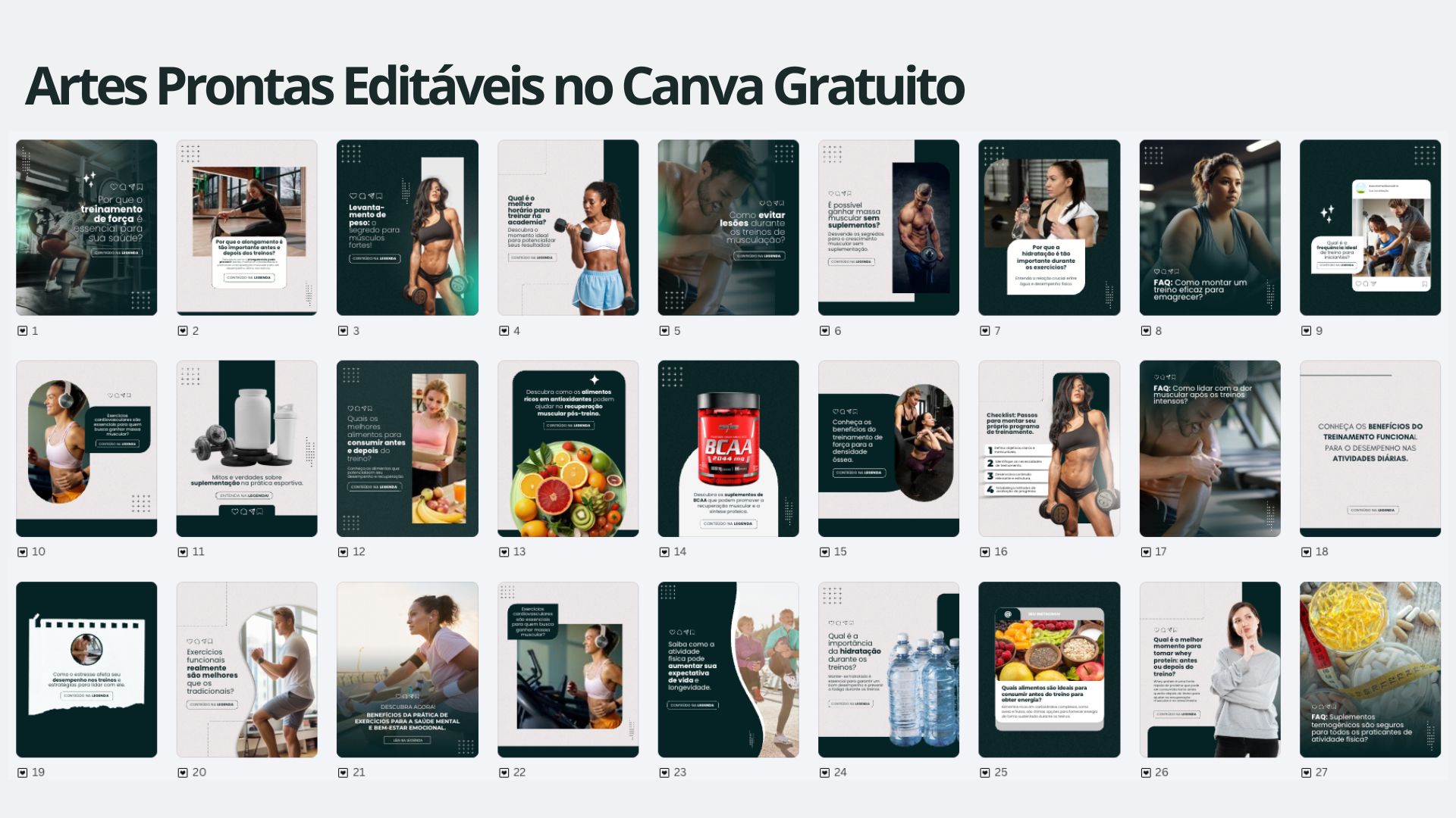 Artes Prontas Editáveis para Academia