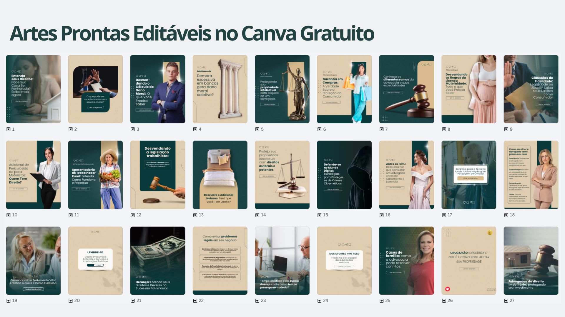 Artes Prontas Editáveis para Advocacia