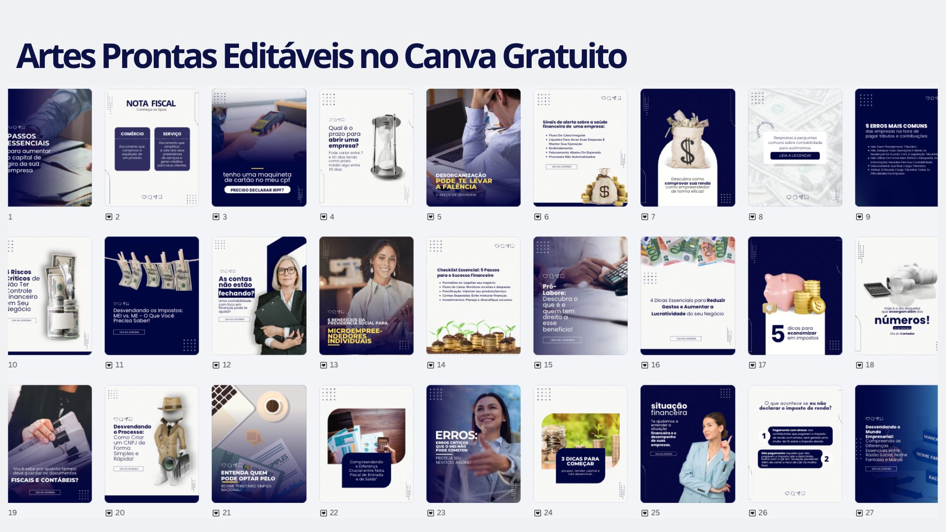 Artes Prontas Editáveis para Contabilidade