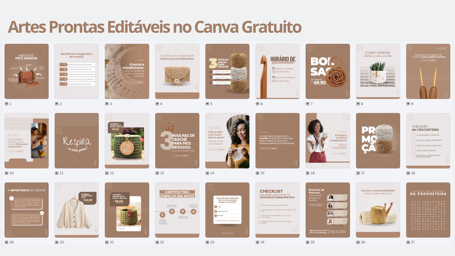 Artes Prontas Editáveis para Crochê