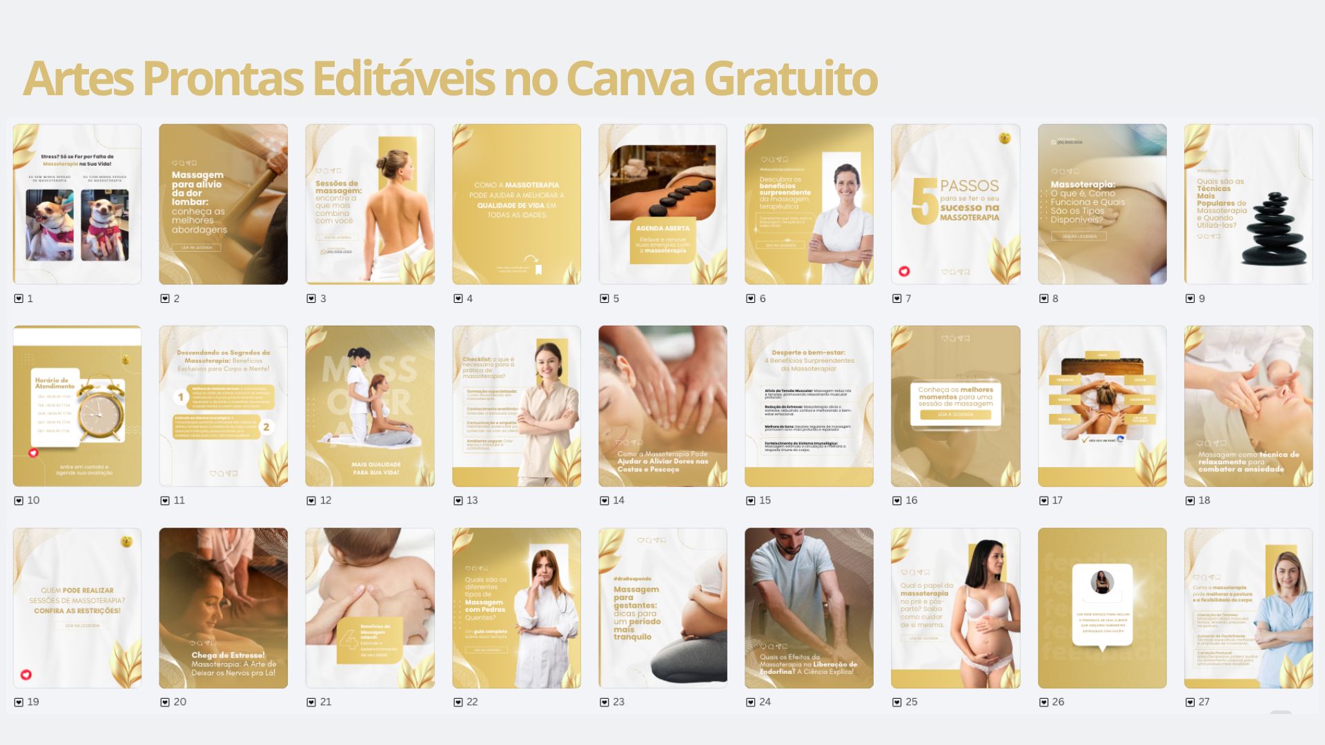 Artes Prontas Editáveis para Massoterapia