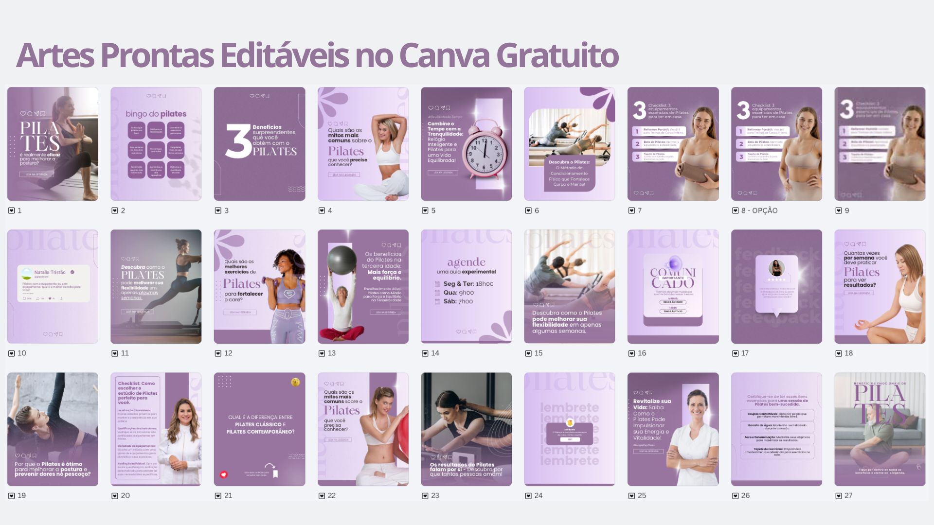 Artes Prontas Editáveis para Pilates