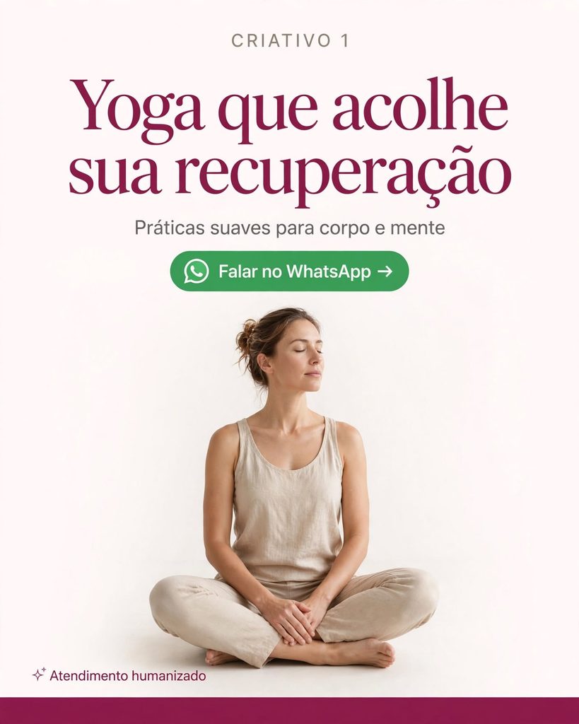 Criativos para tráfego pago de professores de Yoga em São Paulo