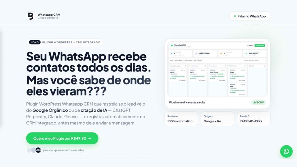 plugin wordpress que detecta a origem do contato